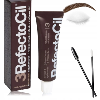 RefectoCil HENNA w żelu Farbka Do Brwi Rzęs 15ml 3.BRĄZOWA +Szczoteczka