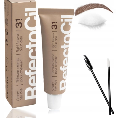 RefectoCil HENNA żel Farbka Do Brwi Rzęs 15ml 3.1 JASNY BRĄZ + Szczoteczka