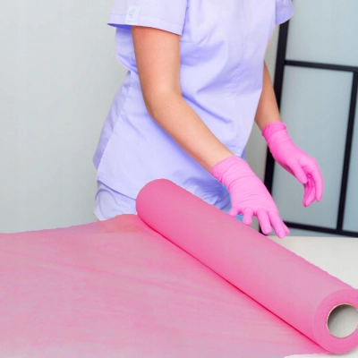 PODKŁAD FLIZELINOWY kosmetyczny włókninowy jednorazowy 60cm x 50m RÓŻOWY