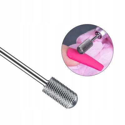 Frez Z WĘGLIKA wolframu do żelu akrylu PREMIUM beczka walec zaokrąglony