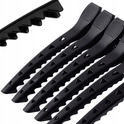 Klipsy spinki KLAMRY z ząbkami do separacji włosów fryzjerskie 6 sztuk