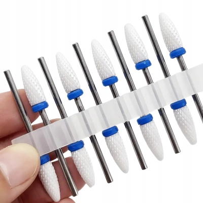 10 sztuk frez ceramiczny Stożek Niebieski Szyszka do żelu hybrydy ZESTAW