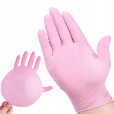 Rękawiczki Nitrylowe ochronne MEDASEPT Rozmiar S 100 szt jasny róż jednoraz