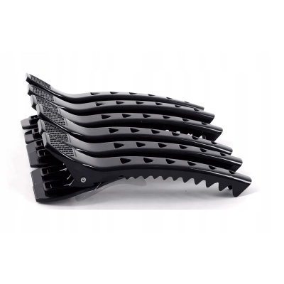 Klipsy spinki KLAMRY z ząbkami do separacji włosów fryzjerskie 6 sztuk