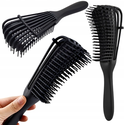 Szczotka do CZESANIA włosów profilowana wygodna CZARNA rozkładana lekka