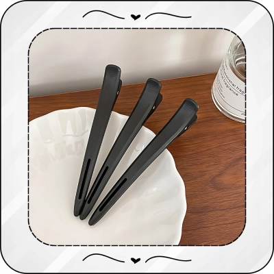 SPINKI klipsy klamerki do włosów fryzjerskie SOLIDNE mocne 6szt CZARNE