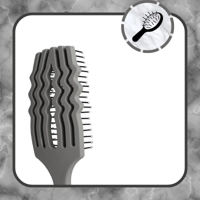 SZCZOTKA do rozczesywania CZESANIA włosów SZARA stylowa LEKKA z otworami