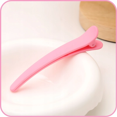 KLIPSY spinki klamerki do włosów fryzjerskie plastikowe 6szt RÓŻOWE