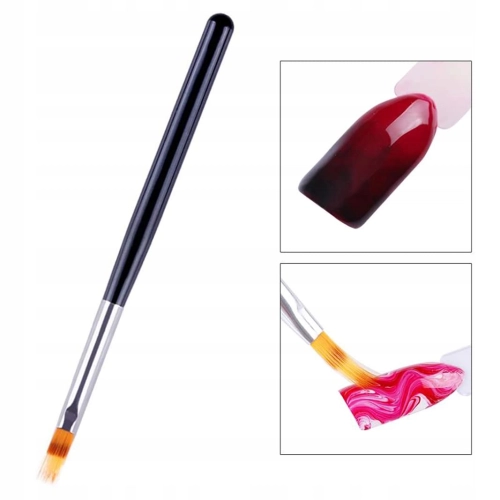 Pędzelek PŁASKI do cieniowania zdobień OMBRE paznokci manicure babyboomer