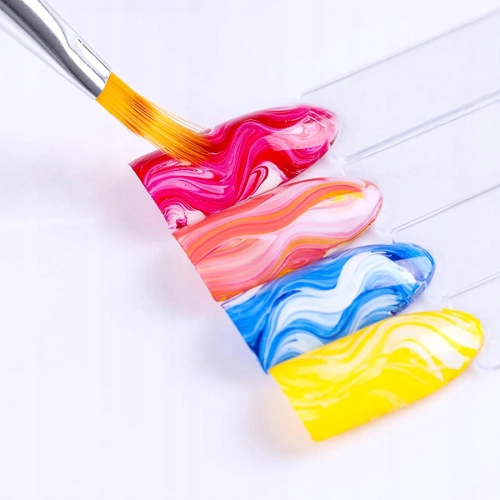 Pędzelek PŁASKI do cieniowania zdobień OMBRE paznokci manicure babyboomer