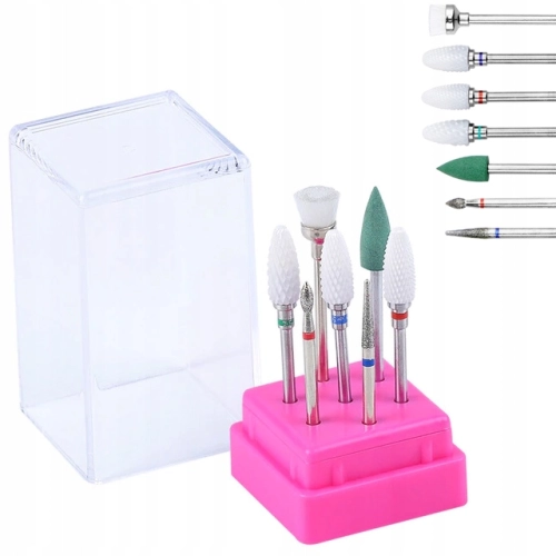 FREZY komplet do paznokci ceramiczne diamentowe 7